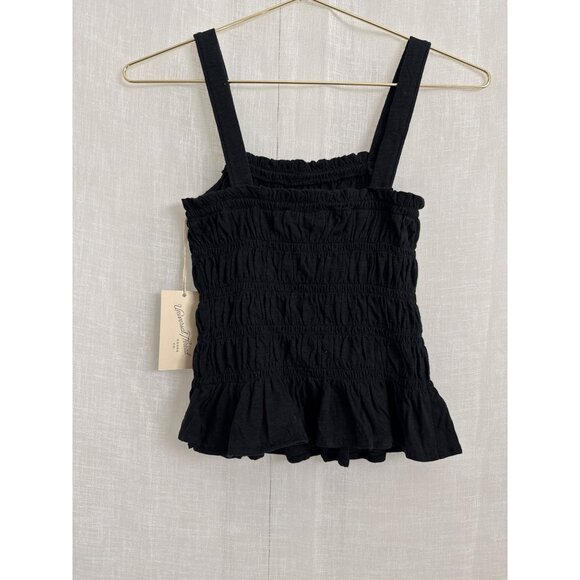Universal Thread Tops Universal Thread Ruched Tank Top Black SMALL New - Picture 3 of 3